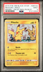 PokeFefr Mystery box - PIKACHU - HOLO | PSA 9 | #SM162 BLACK STAR PROMO | VZÁCNÁ